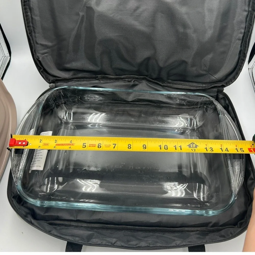 Anchor Hocking Baking Dish with Insulated Tote Unisex 3Qt Gray Good Casserole